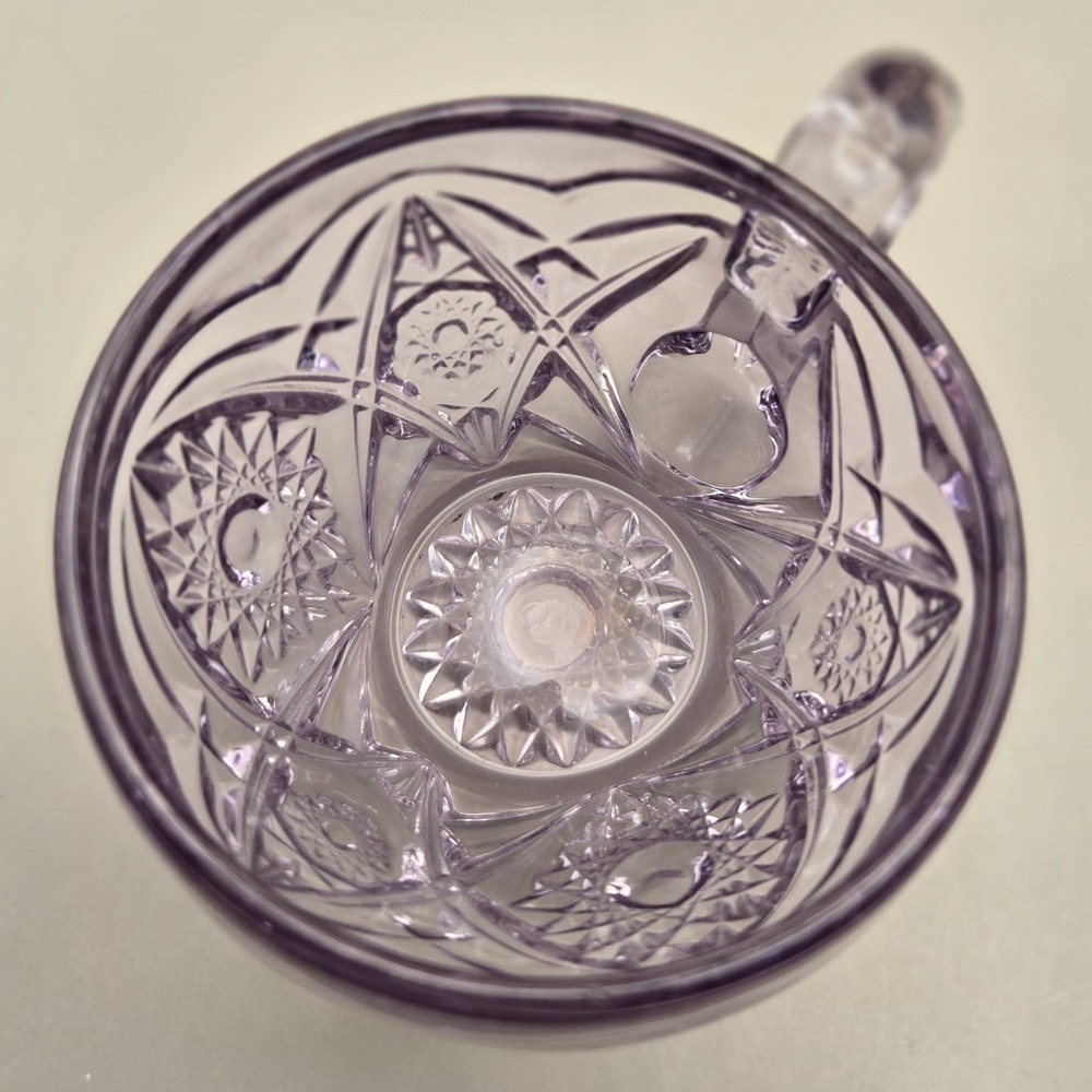 Lilac Crystal Cup Starburst Pattern. Hand Crafted 1990's (#19) - Picture 7 of 10